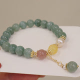 Jade and Strawberry Quartz Charm Bracelet — product view 4