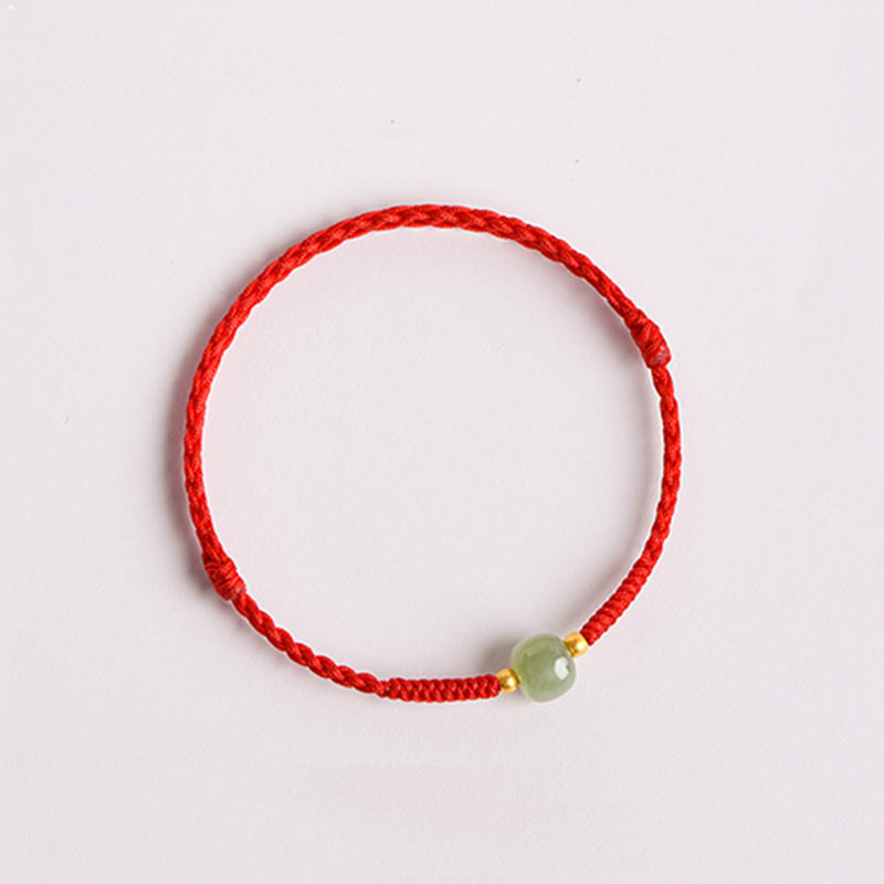 Jade Bead Braided Bracelet — detail view 2