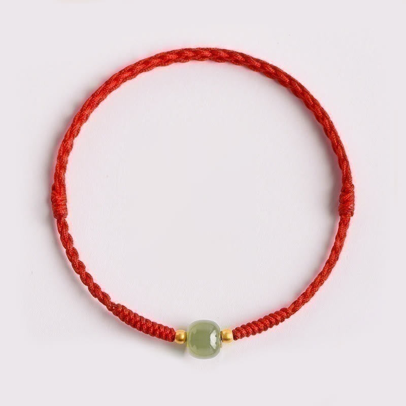 Jade Bead Braided Bracelet — detail view 3