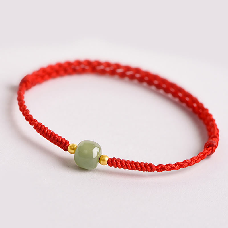Jade Bead Braided Bracelet — detail view 4