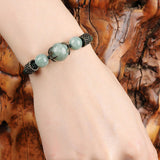Jade Bead Green Cord Bracelet — detail view 5