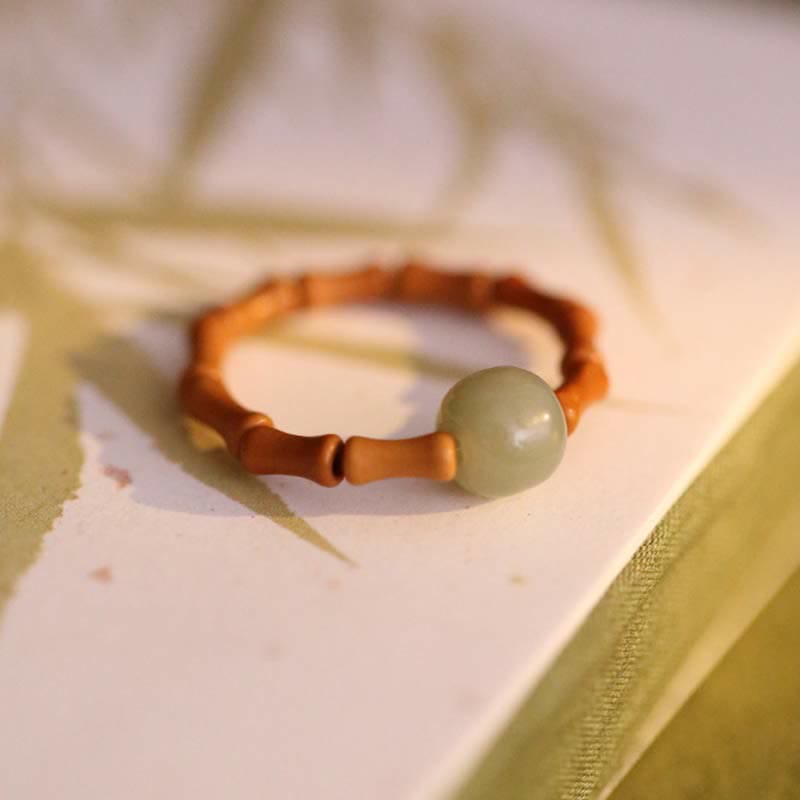 Jade Bead Segmented Ring — product view 1