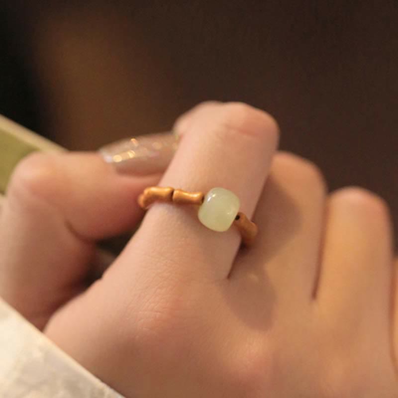 Jade Bead Segmented Ring — product view 5