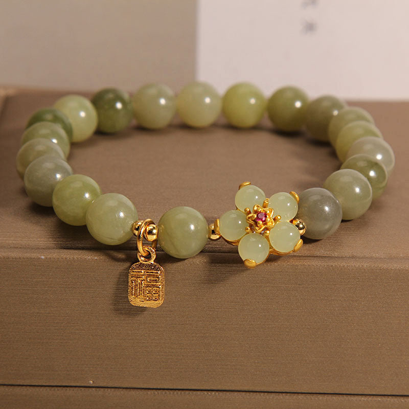 Jade Blossom and Fu Charm Bracelet — product view 1