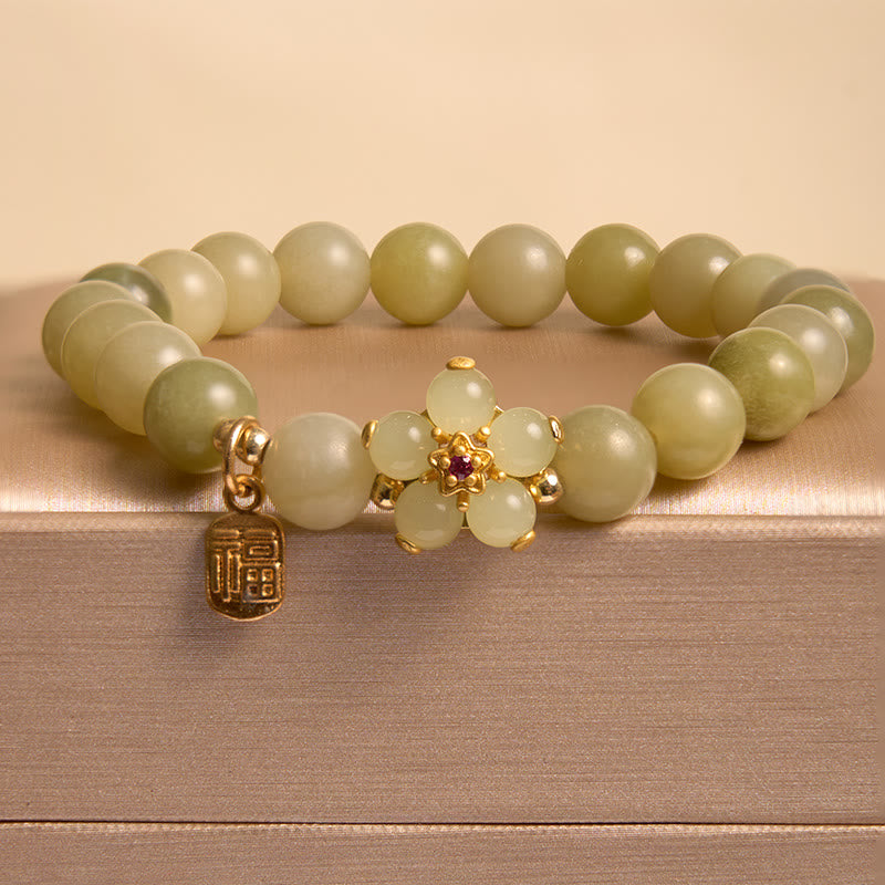 Jade Blossom and Fu Charm Bracelet — product view 3