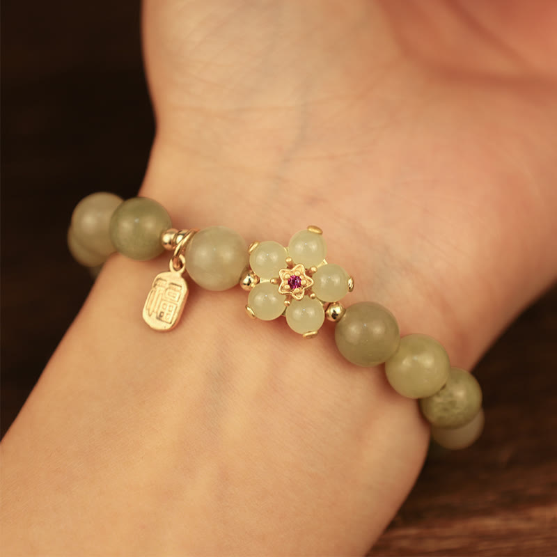 Jade Blossom and Fu Charm Bracelet — product view 4