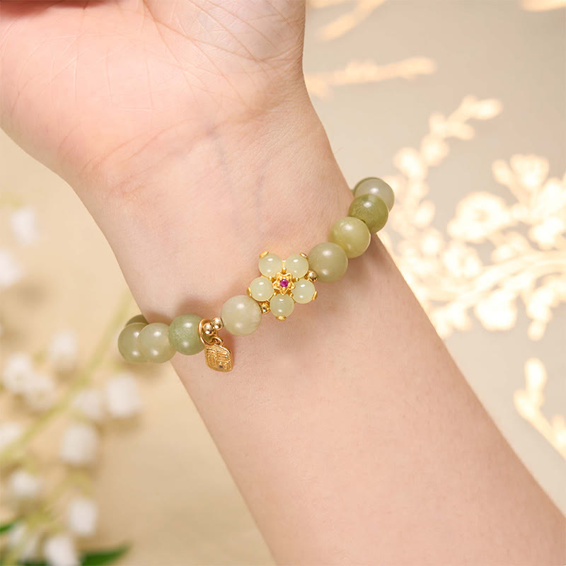 Jade Blossom and Fu Charm Bracelet — product view 5