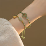 Jade Charm Adjustable Cord Bracelet — detail view 2