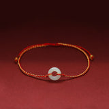 Jade Disc Braided Cord Bracelet — product view