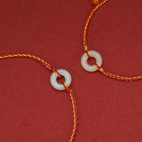 Jade Disc Braided Cord Bracelet — detail view 4