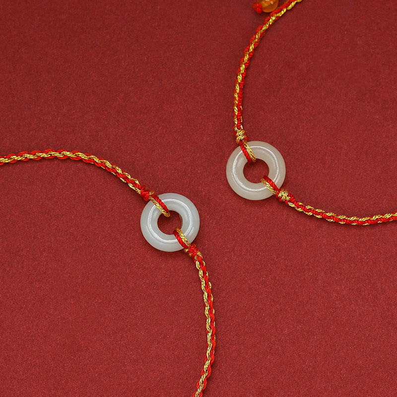 Jade Disc Braided Cord Bracelet — detail view 4