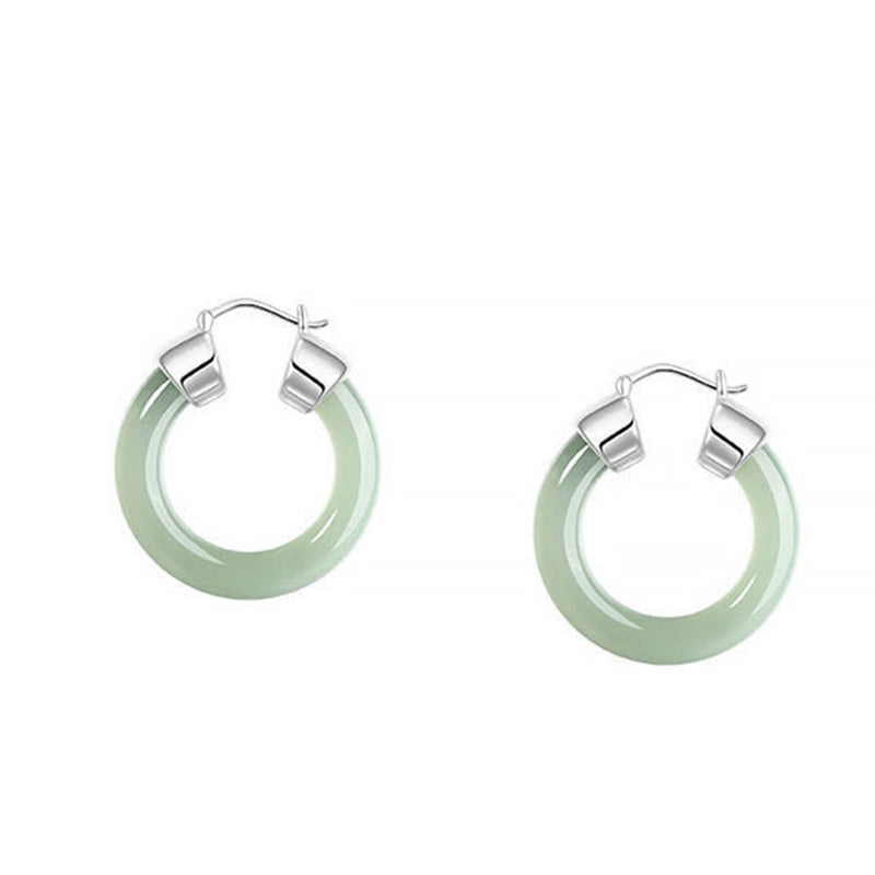 Jade Disc Drop Earrings — product view