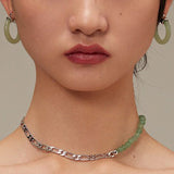 Jade Disc Drop Earrings — detail view 3