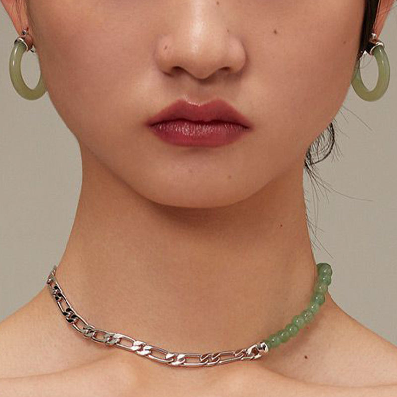 Jade Disc Drop Earrings — detail view 3