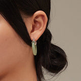 Jade Disc Drop Earrings — detail view 4