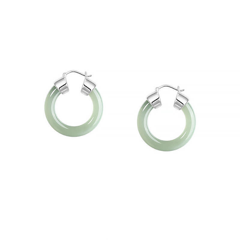 Jade Disc Drop Earrings — detail view 5