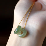 Jade Disc Gold-Plated Silver Necklace — product view