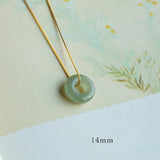 Jade Disc Gold-Plated Silver Necklace — detail view 3