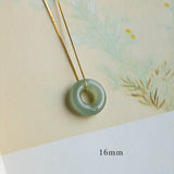 Jade Disc Gold-Plated Silver Necklace — detail view 5