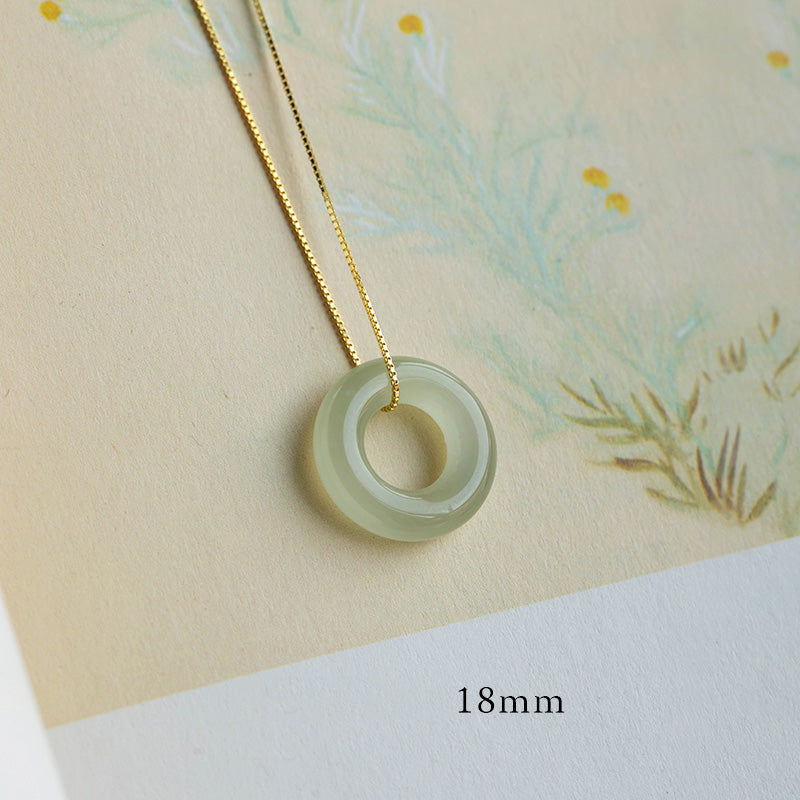 Jade Disc Gold-Plated Silver Necklace — detail view 6
