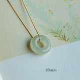 Jade Disc Gold-Plated Silver Necklace — detail view 7