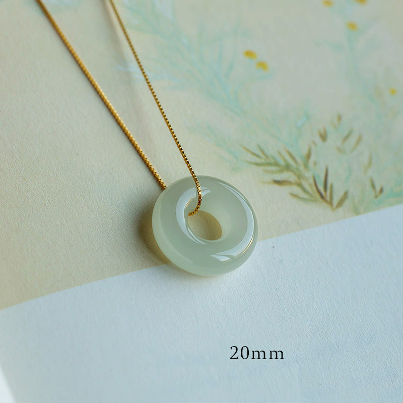 Jade Disc Gold-Plated Silver Necklace — detail view 7