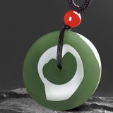 Jade Disc Long Cord Necklace — detail view 3