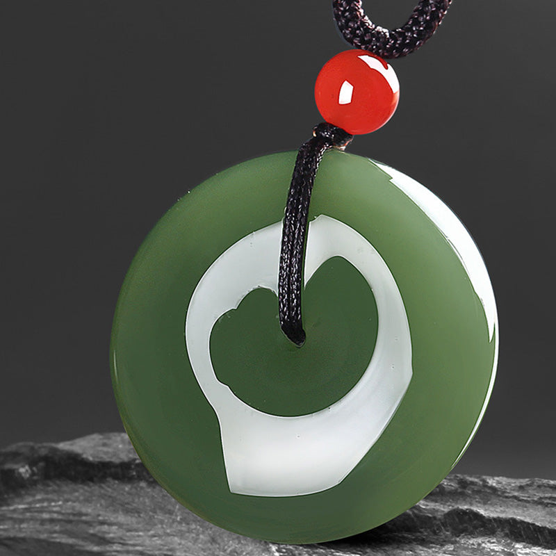 Jade Disc Long Cord Necklace — detail view 3