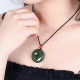 Jade Disc Long Cord Necklace — detail view 4