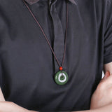 Jade Disc Long Cord Necklace — detail view 5