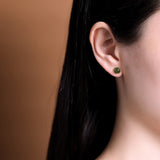Jade Gold-Plated Silver Stud Earrings — product view 6