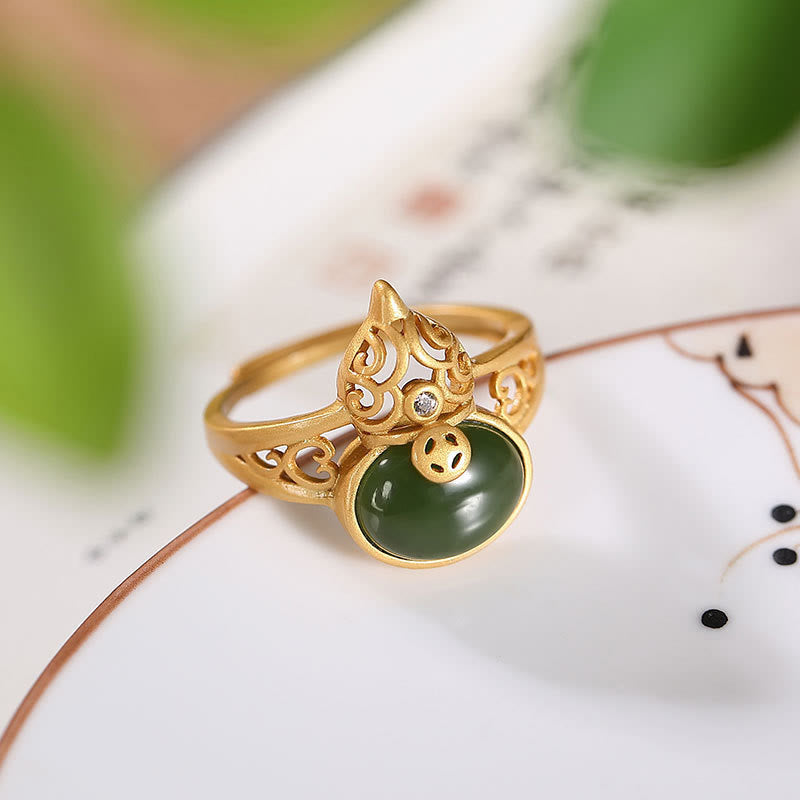 Jade Gourd Openwork Ring — product view 2