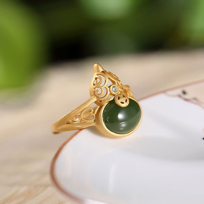 Jade Gourd Openwork Ring — product view 3