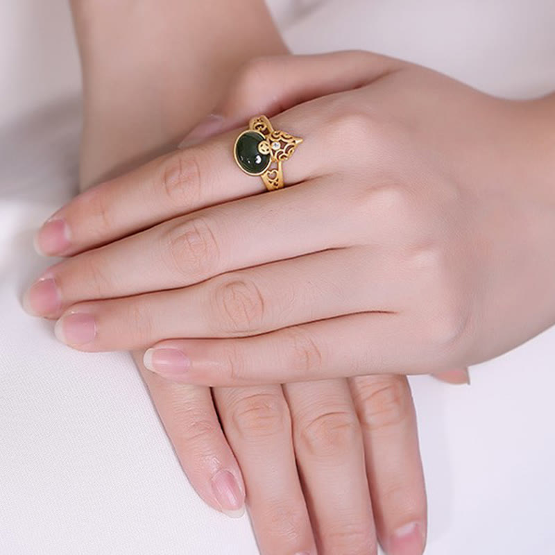 Jade Gourd Openwork Ring — product view 5
