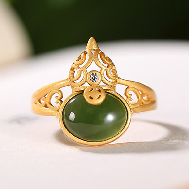 Jade Gourd Openwork Ring — product view 6