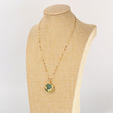 Jade Koi and Lotus Necklace — detail view 4