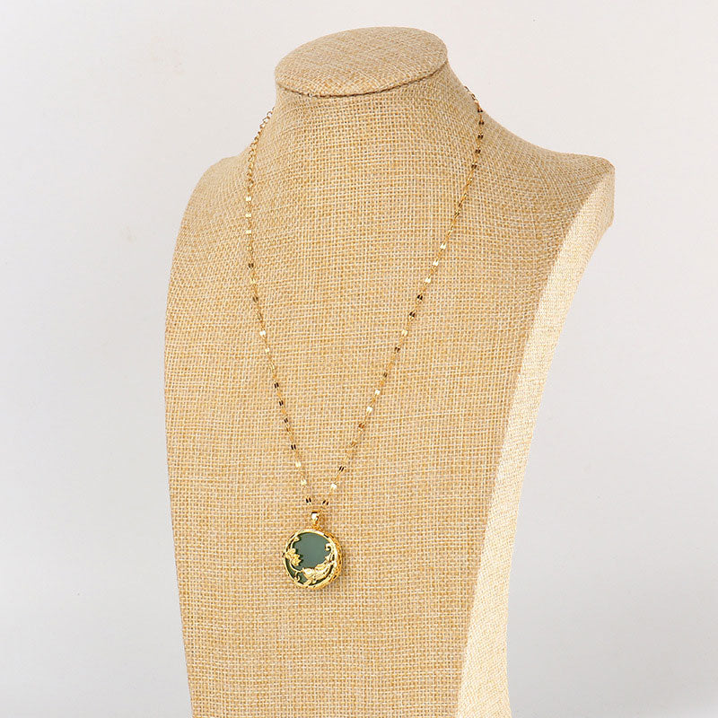 Jade Koi and Lotus Necklace — detail view 4