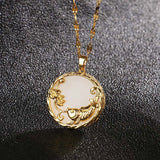 Jade Koi and Lotus Necklace — detail view 5