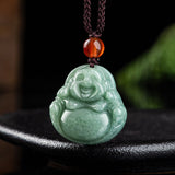 Jade Laughing Buddha Cord Necklace — product view 6