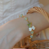 Jade Lily of the Valley Chain Bracelet — product view 5