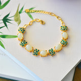 Jade Lotus Chain Bracelet — product view