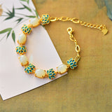 Jade Lotus Chain Bracelet — detail view 4