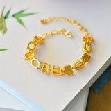 Jade Lotus Chain Bracelet — detail view 6