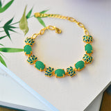 Jade Lotus Chain Bracelet — detail view 7