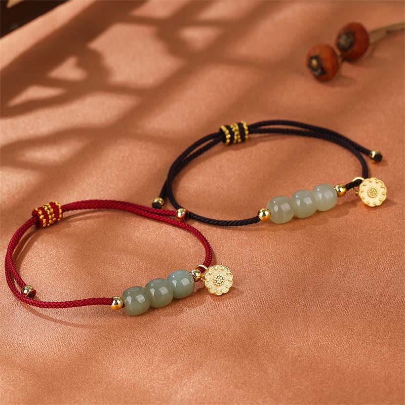 Jade Lotus Pod Braided Bracelet — product view