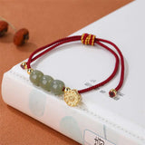 Jade Lotus Pod Braided Bracelet — detail view 2