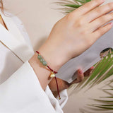 Jade Lotus Pod Braided Bracelet — detail view 4