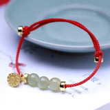 Jade Lotus Seed Woven Bracelet — detail view 3