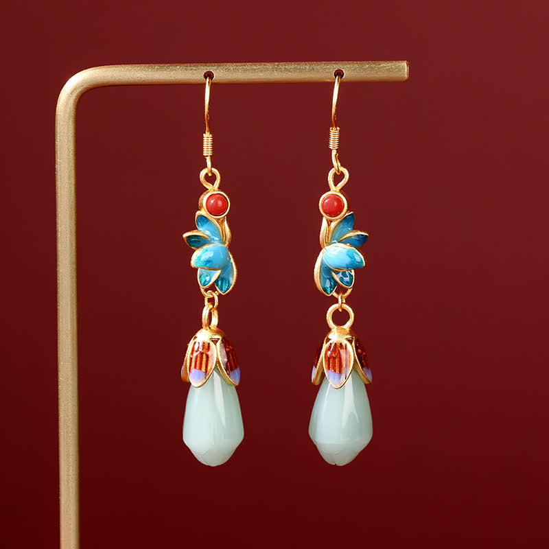 Jade Magnolia Drop Earrings — product view 1