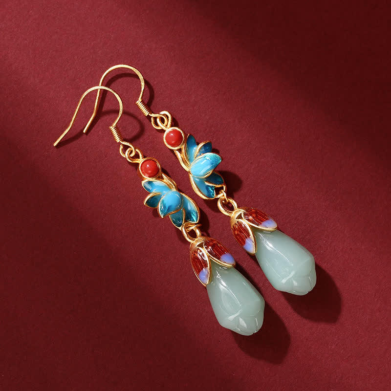 Jade Magnolia Drop Earrings — product view 2